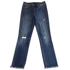 Vervet High Rise Raw Hem Straight Leg Distressed Jeans Size 28 Style VT467